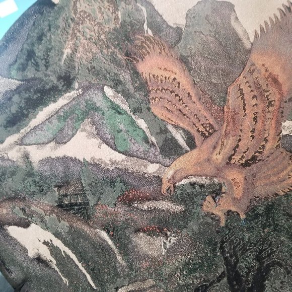 Vintage Dreamcatcher Wall Hanging Decoration Eagle Painting Feathers Mountains - Picture 8 of 9